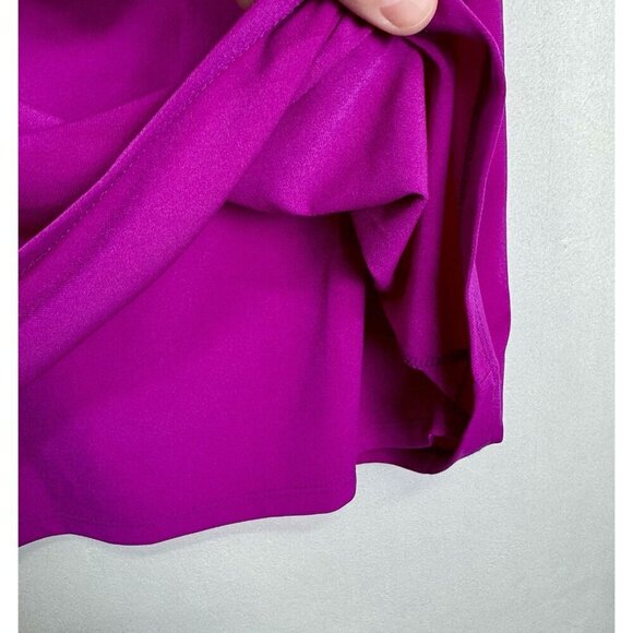 Lauren Ralph Lauren Sheath Dress Sz 10 Magenta Cowl Draped Neck Sleeveless Ruche - Picture 5 of 11